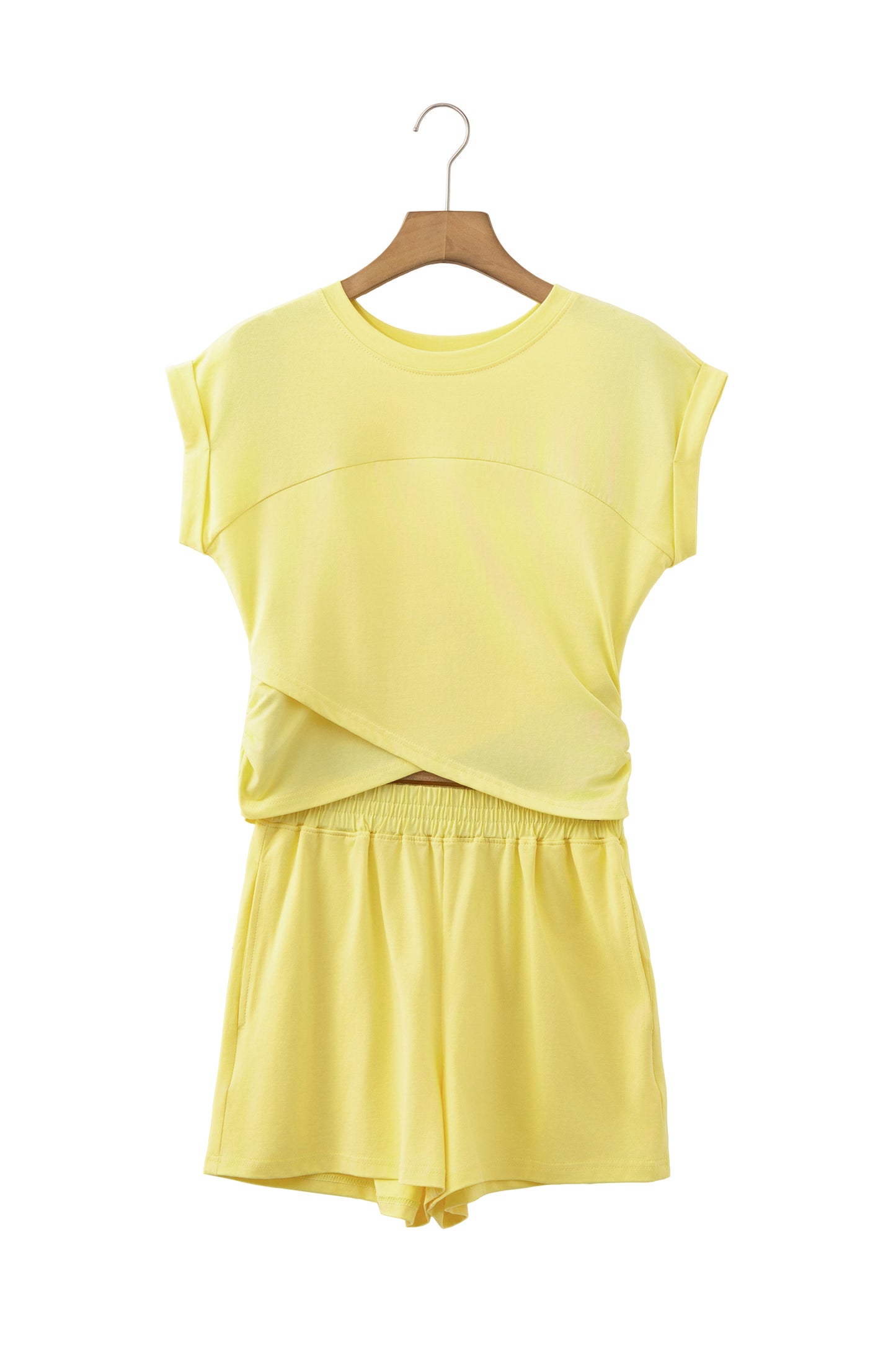 Cropped Top Casual Short Set
