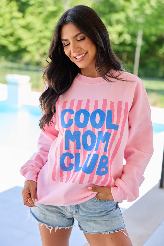 Cool Mom Club Light Pink Graphic Sweatshirt