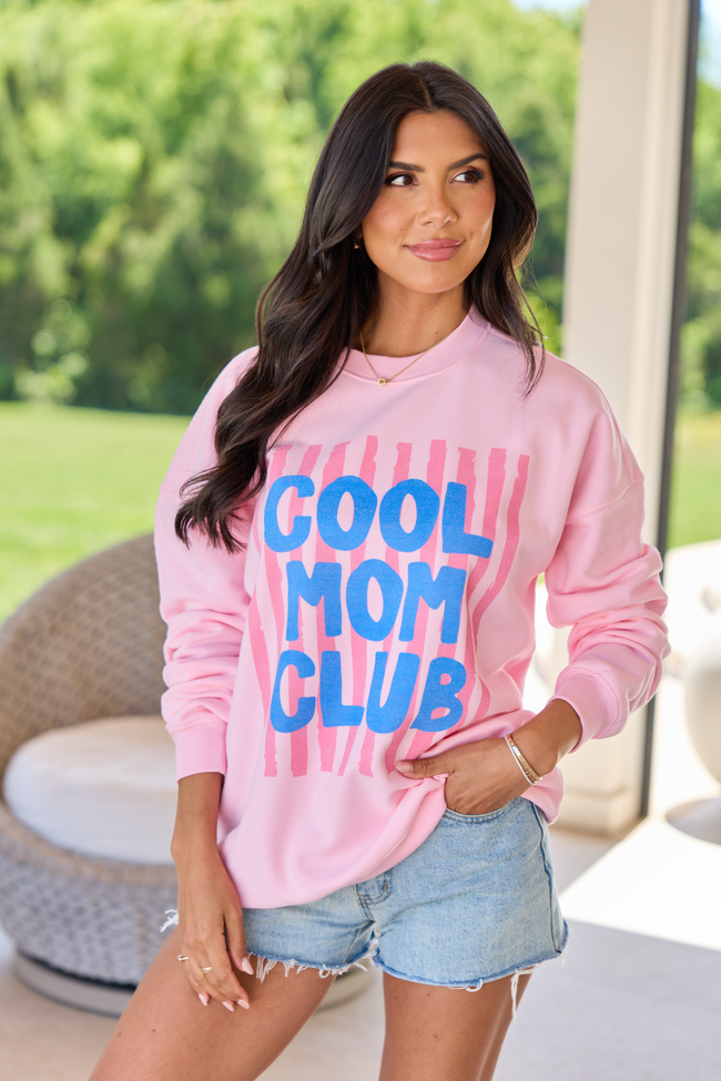 Cool Mom Club Light Pink Graphic Sweatshirt