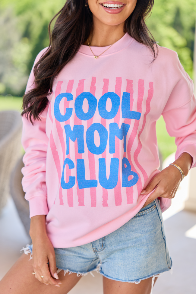Cool Mom Club Light Pink Graphic Sweatshirt
