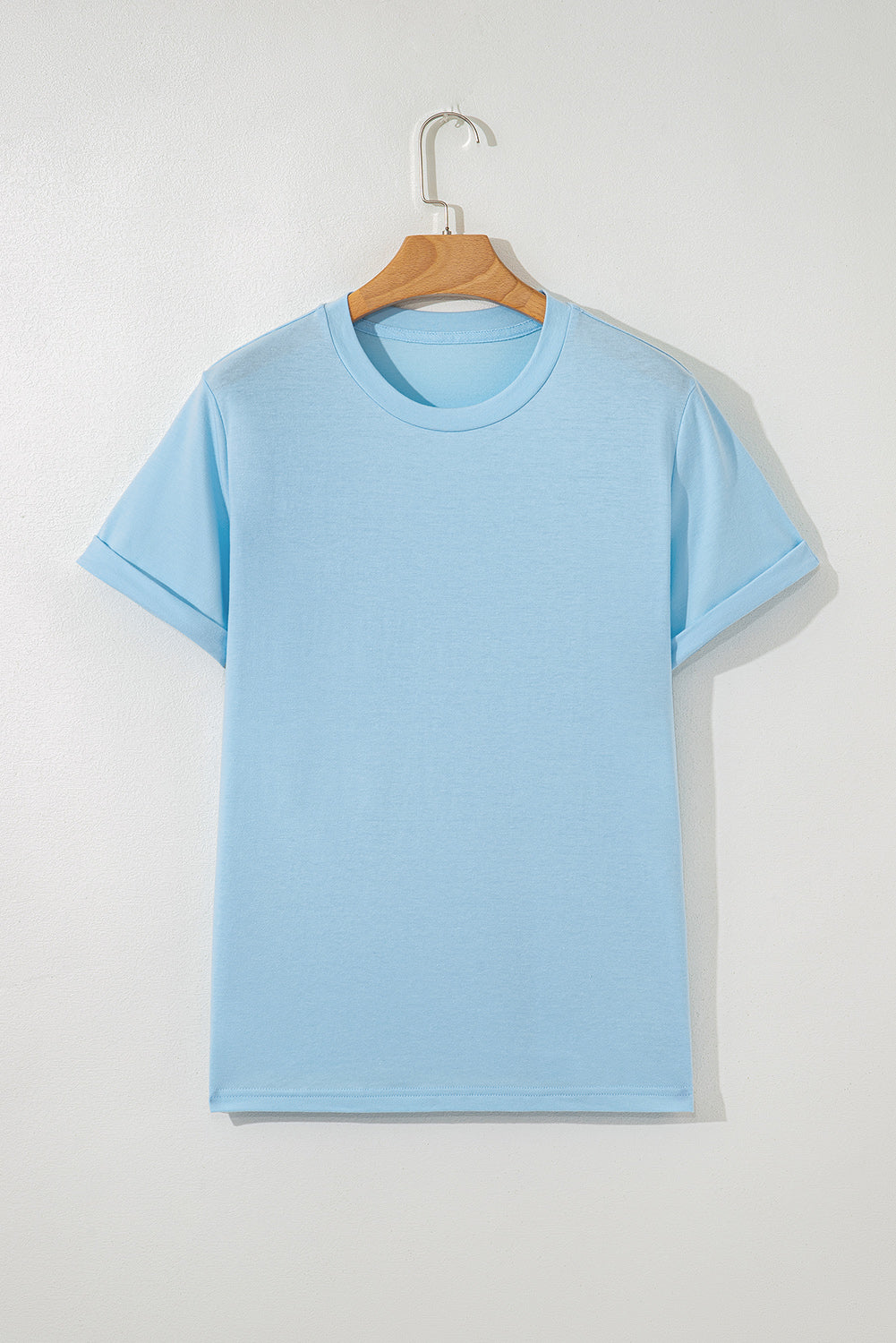 Dearlove Red Casual Plain Crew Neck Tee