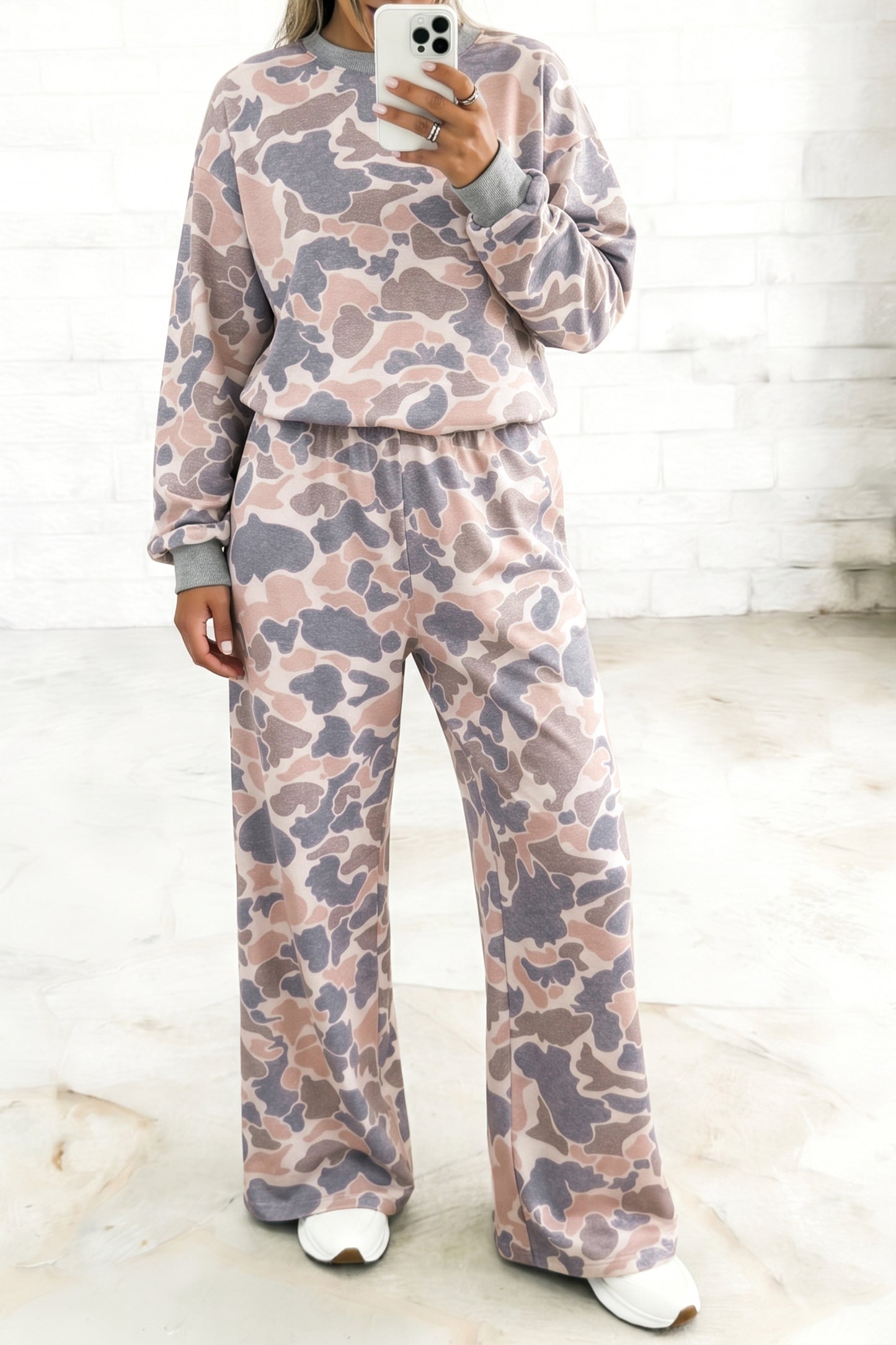 Camouflage Print Pants Set