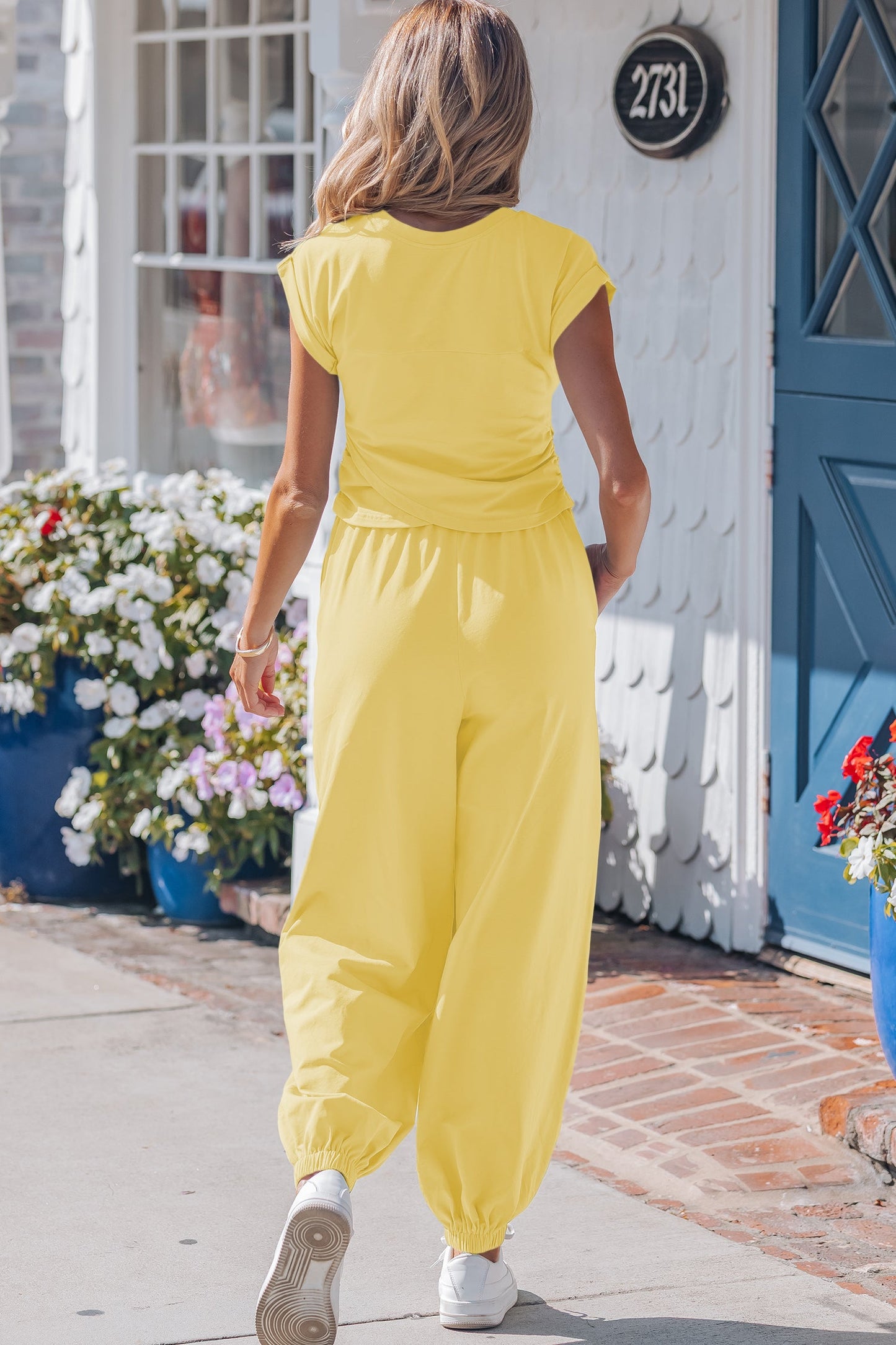 Cropped Tank Top and Jogger Pants Set