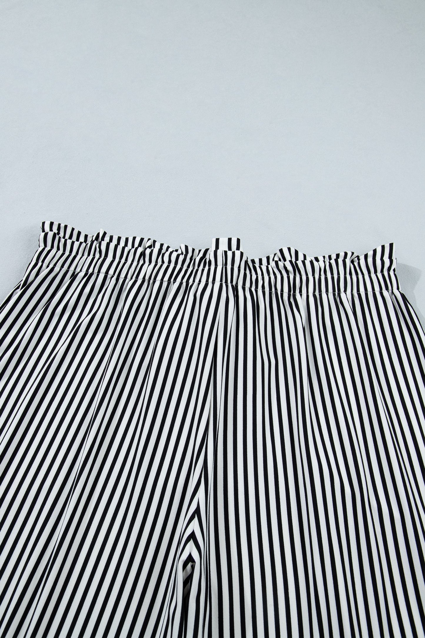 Black Stripe Plus Size Loose Straight Casual Pants