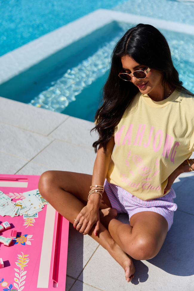 Mahjong Social Club Yellow Comfort Colors Graphic Tee