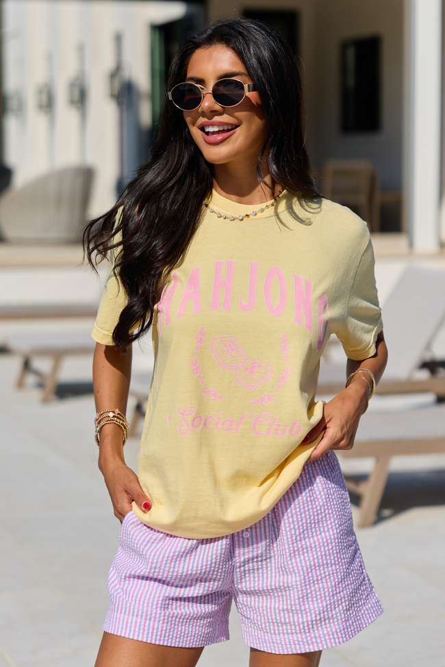 Mahjong Social Club Yellow Comfort Colors Graphic Tee