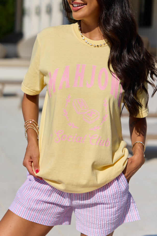 Mahjong Social Club Yellow Comfort Colors Graphic Tee