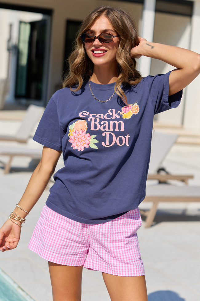 Crack Dot Bam Navy Comfort Colors Graphic Tee