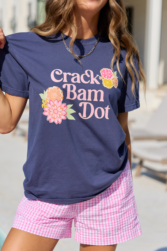 Crack Dot Bam Navy Comfort Colors Graphic Tee