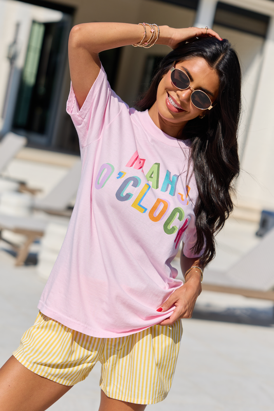 Mahj O'Clock Light Pink Comfort Colors Graphic Tee