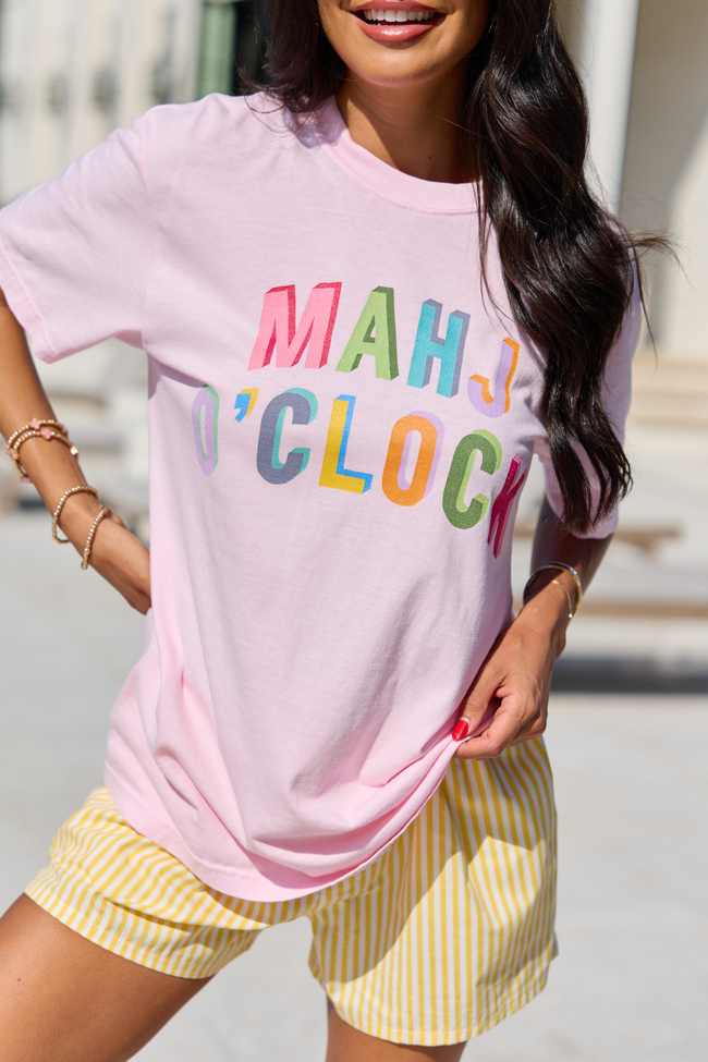 Mahj O'Clock Light Pink Comfort Colors Graphic Tee
