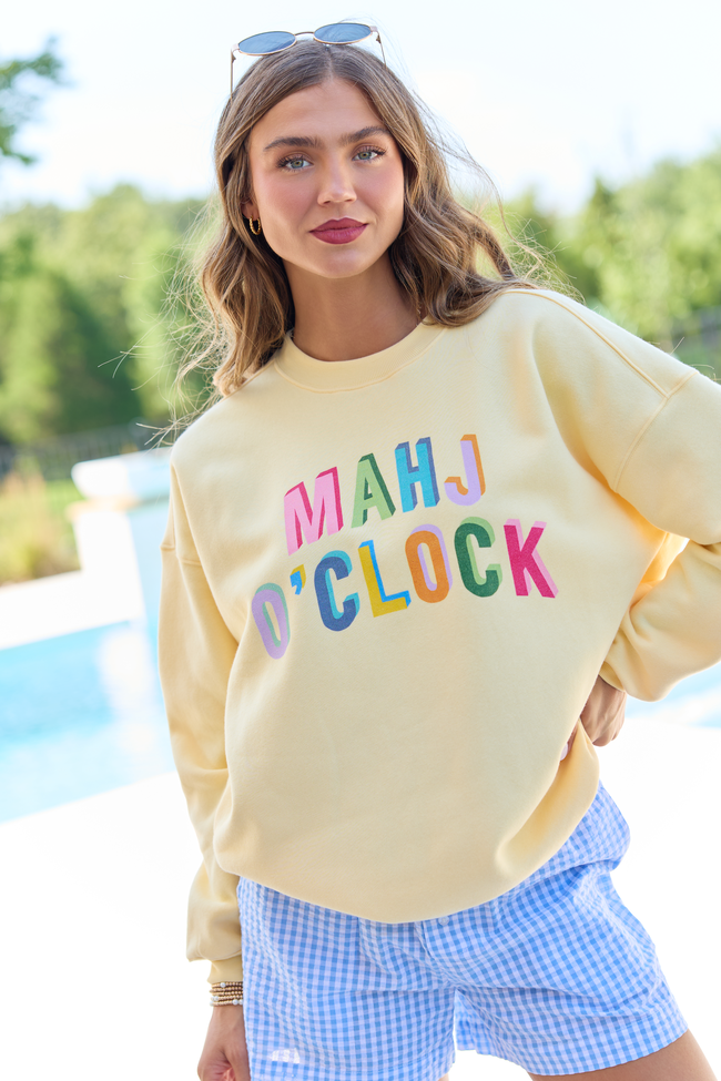 Mahj O'Clock Yellow Graphic Sweatshirt