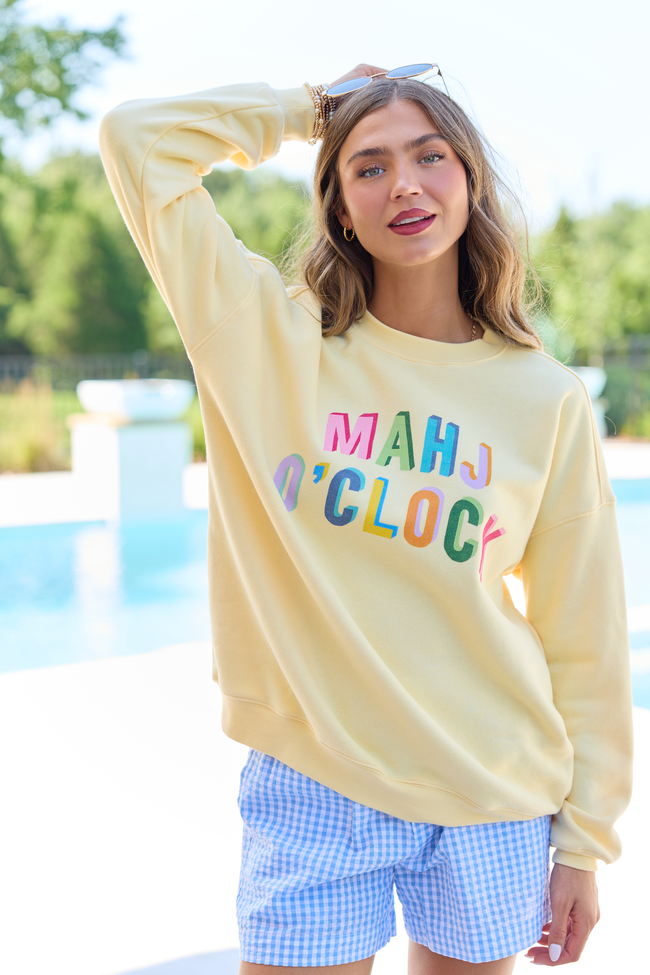 Mahj O'Clock Yellow Graphic Sweatshirt