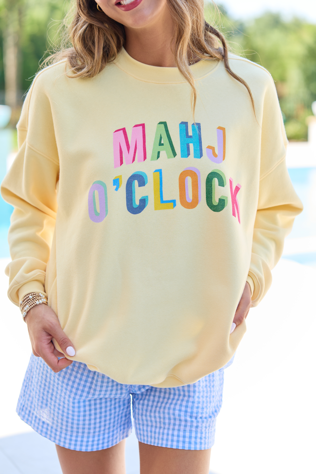 Mahj O'Clock Yellow Graphic Sweatshirt