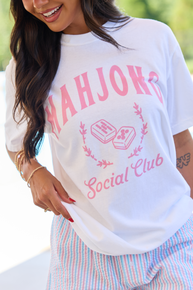 Mahjong Social Club White Comfort Colors Graphic Tee