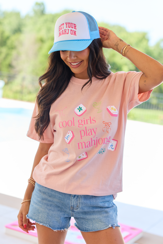 Cool Girls Play Mahjong Orange Comfort Colors Graphic Tee