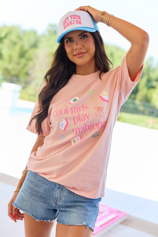 Cool Girls Play Mahjong Orange Comfort Colors Graphic Tee