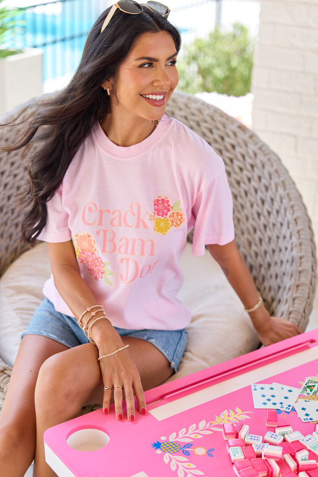 Crack Dot Bam Light Pink Comfort Colors Graphic Tee