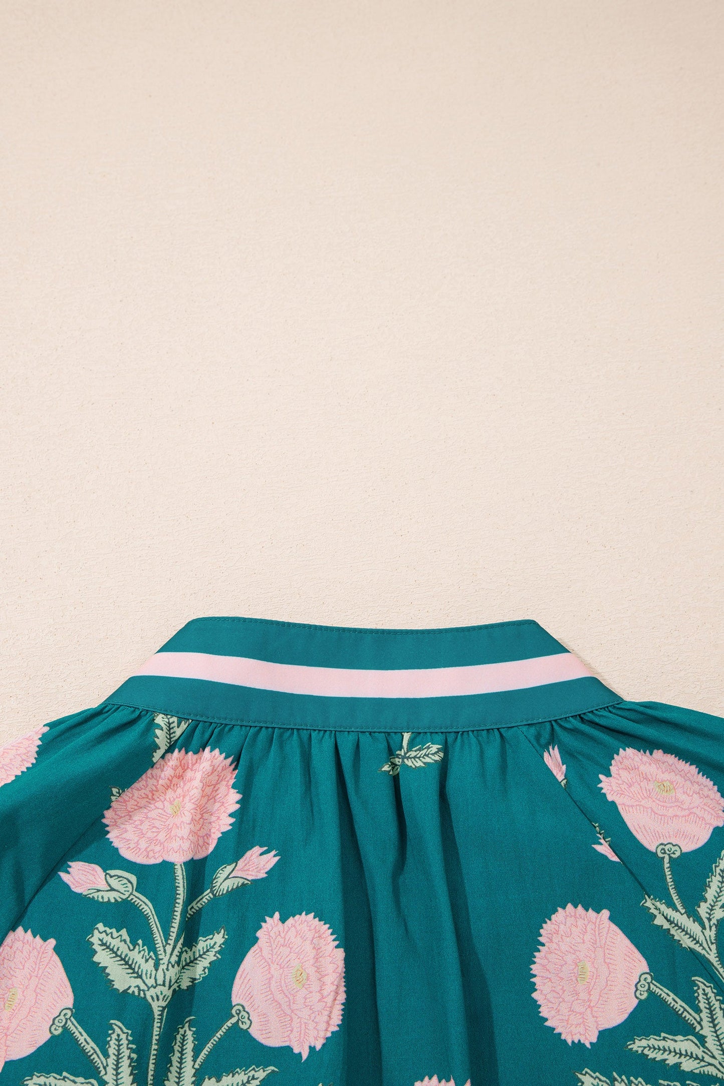 Wild Flower Print V Neck Blouse