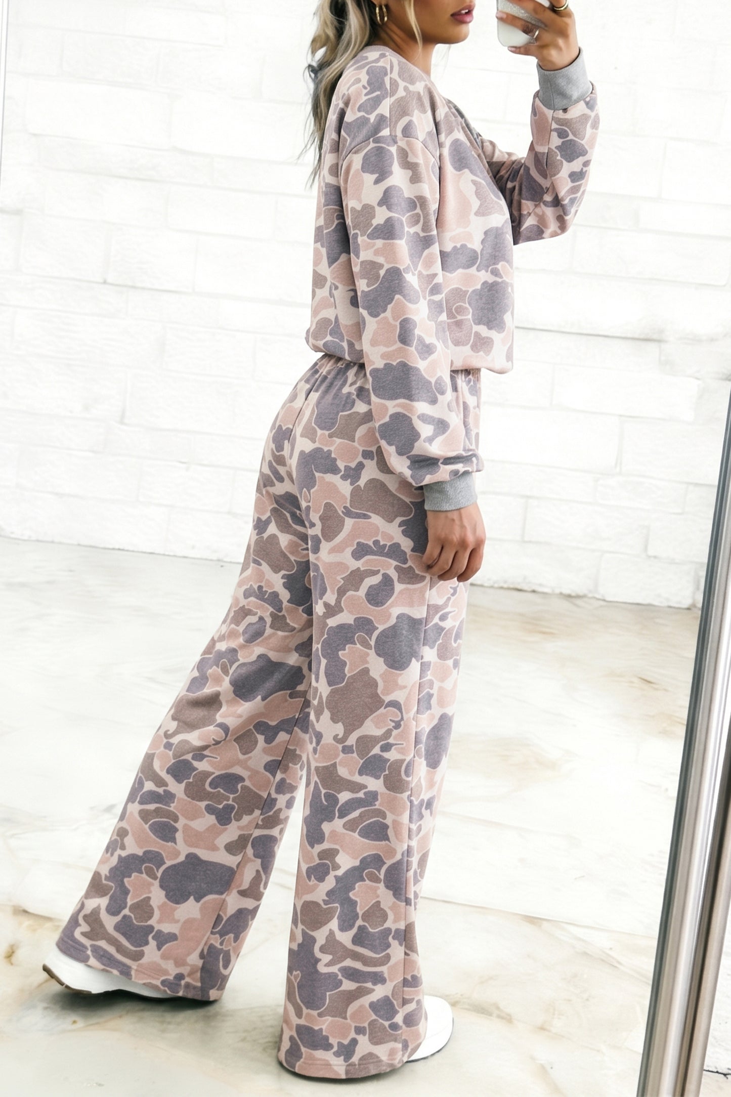 Camouflage Print Pants Set