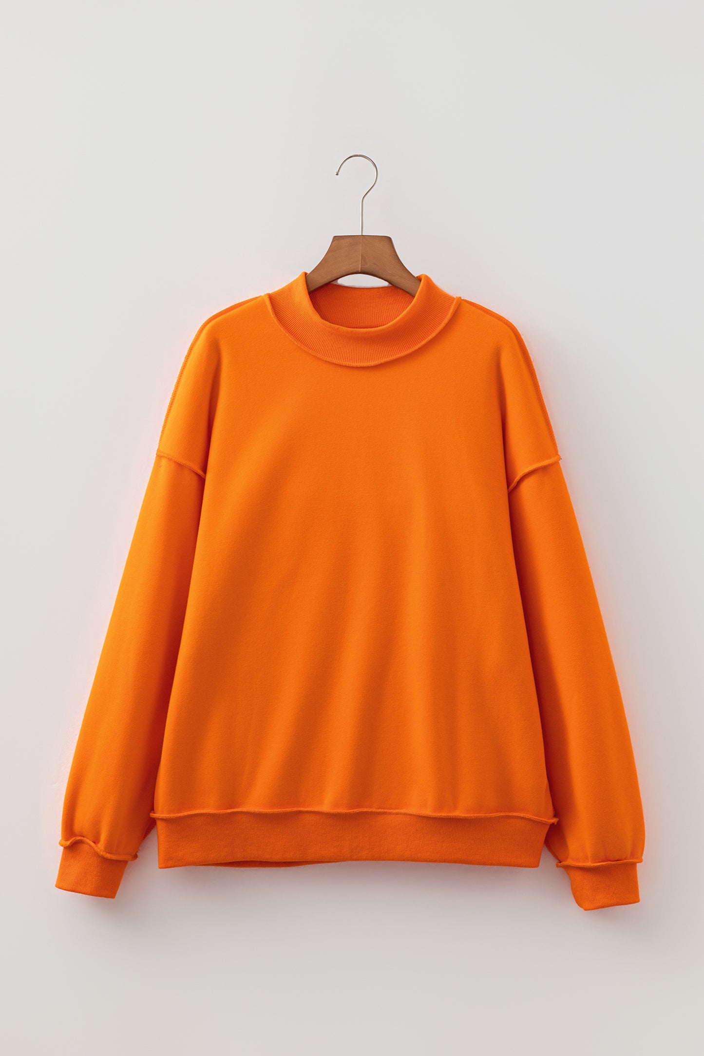 Tillandsia Purple Oversize Drop Shoulder Reversible Mock Neck Sweatshirt
