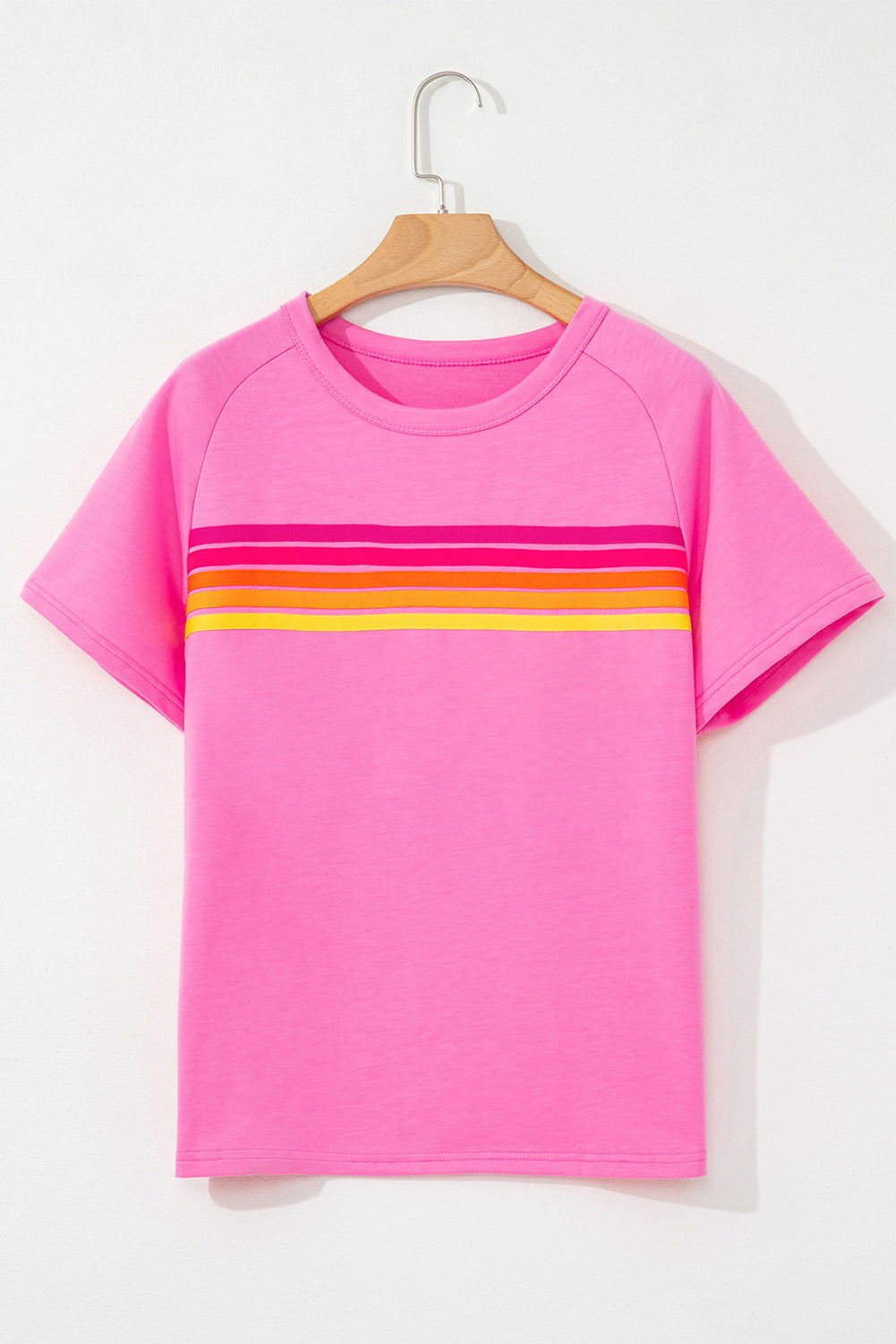 Striped Patch Front Casual Tee