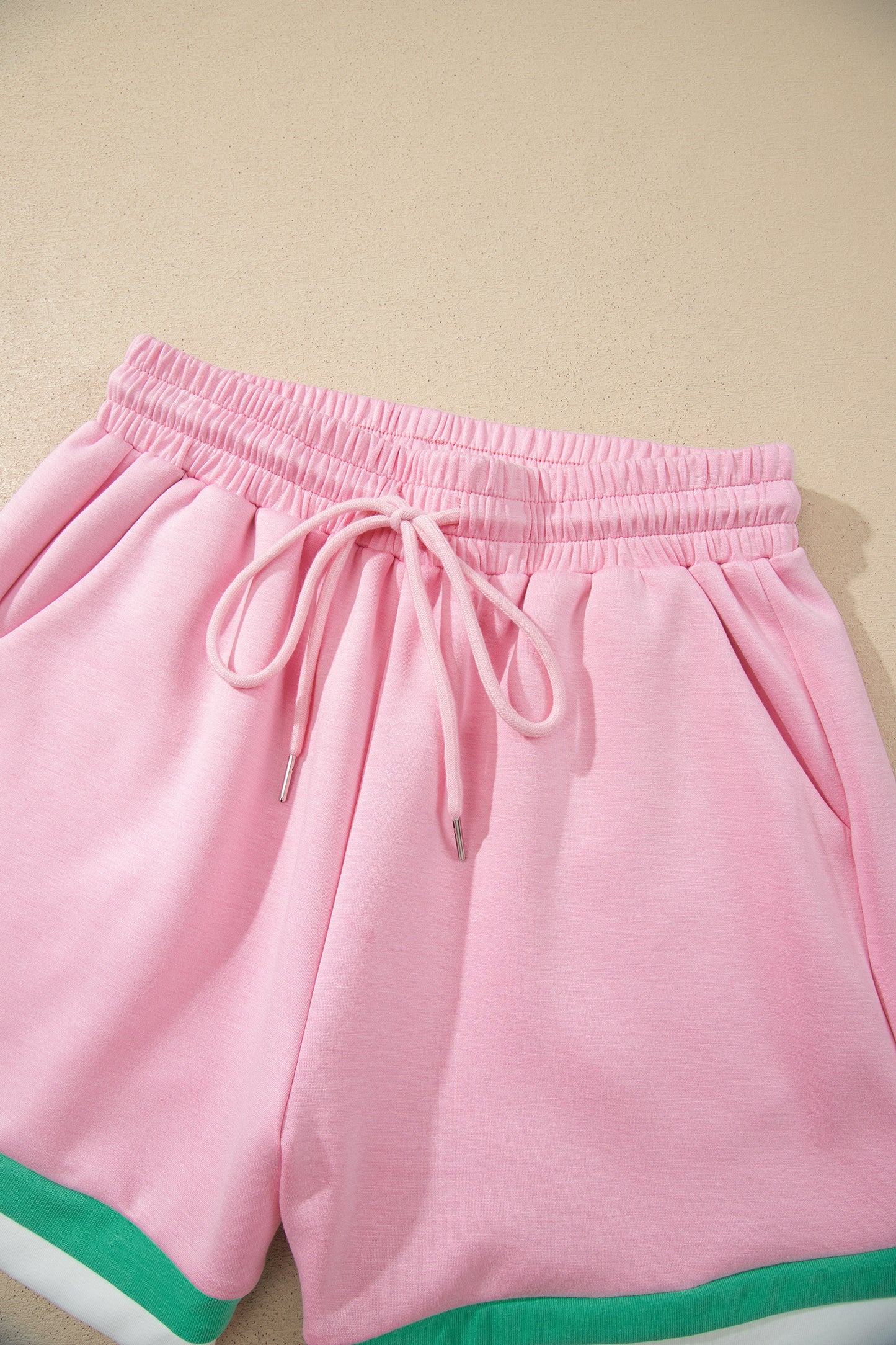 Striped Trim Short Set