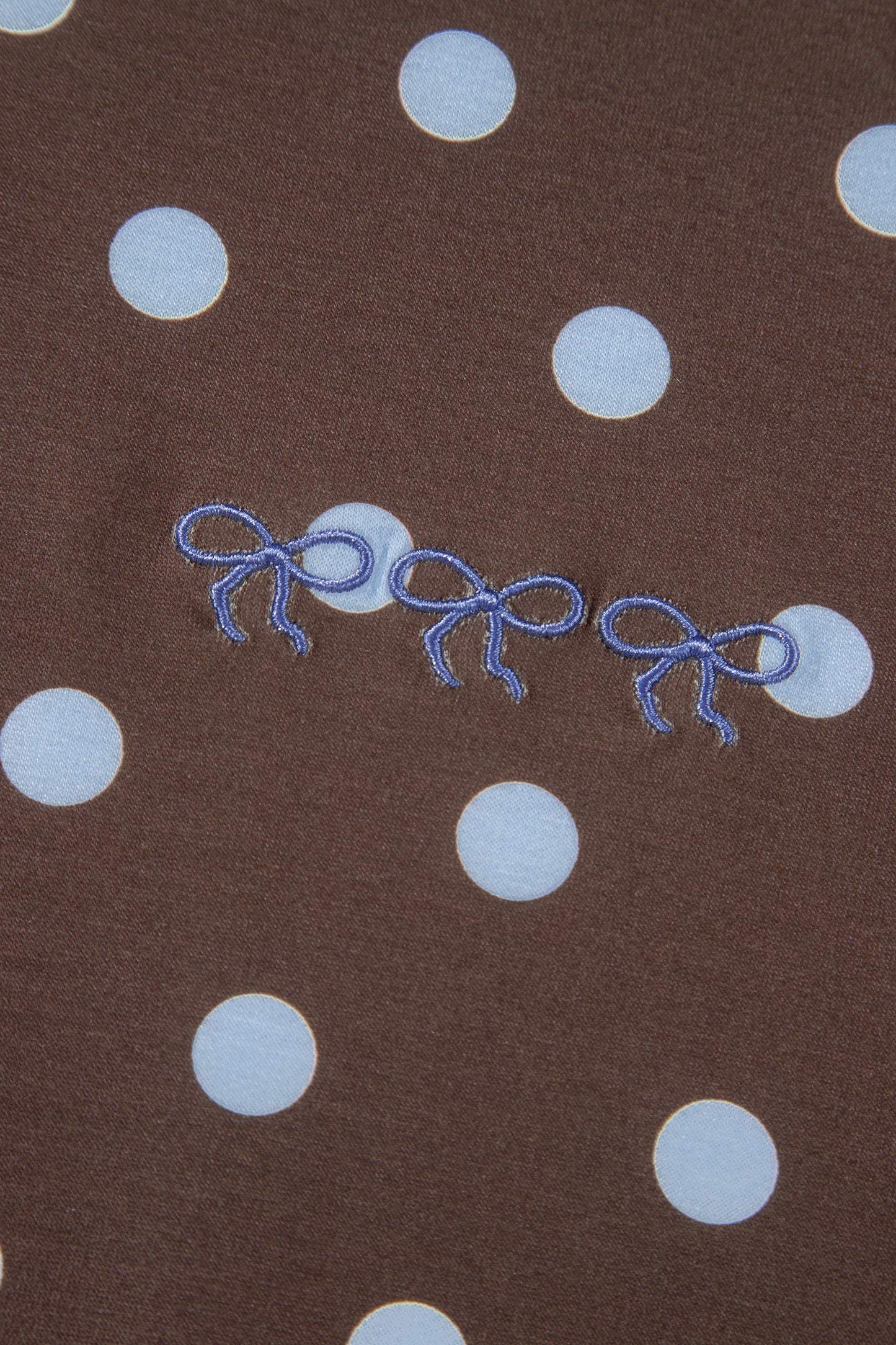 Polka Dot Embroidered Bow Detail Skort Set