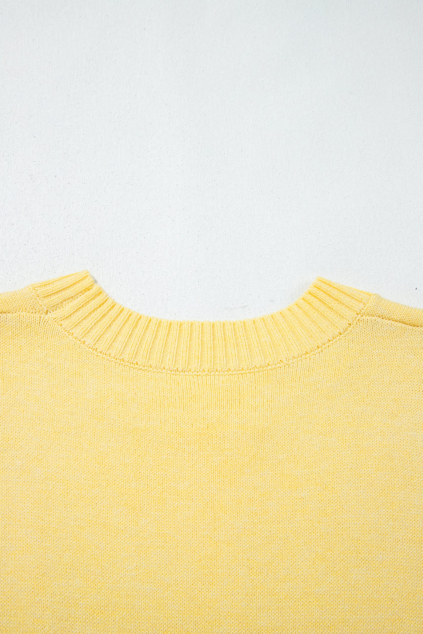 Yellow Cream Large Armhole Side Slit Loose Sweater Vest