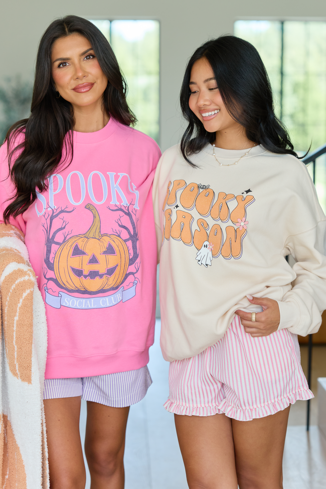 Spooky Social Club Pink Graphic Sweatshirt