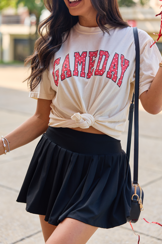Gameday Red Polka Dot Ivory Graphic Tee