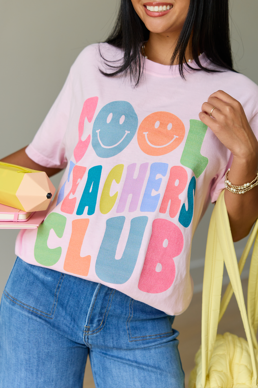 Cool Teachers Club Light Pink Graphic Tee