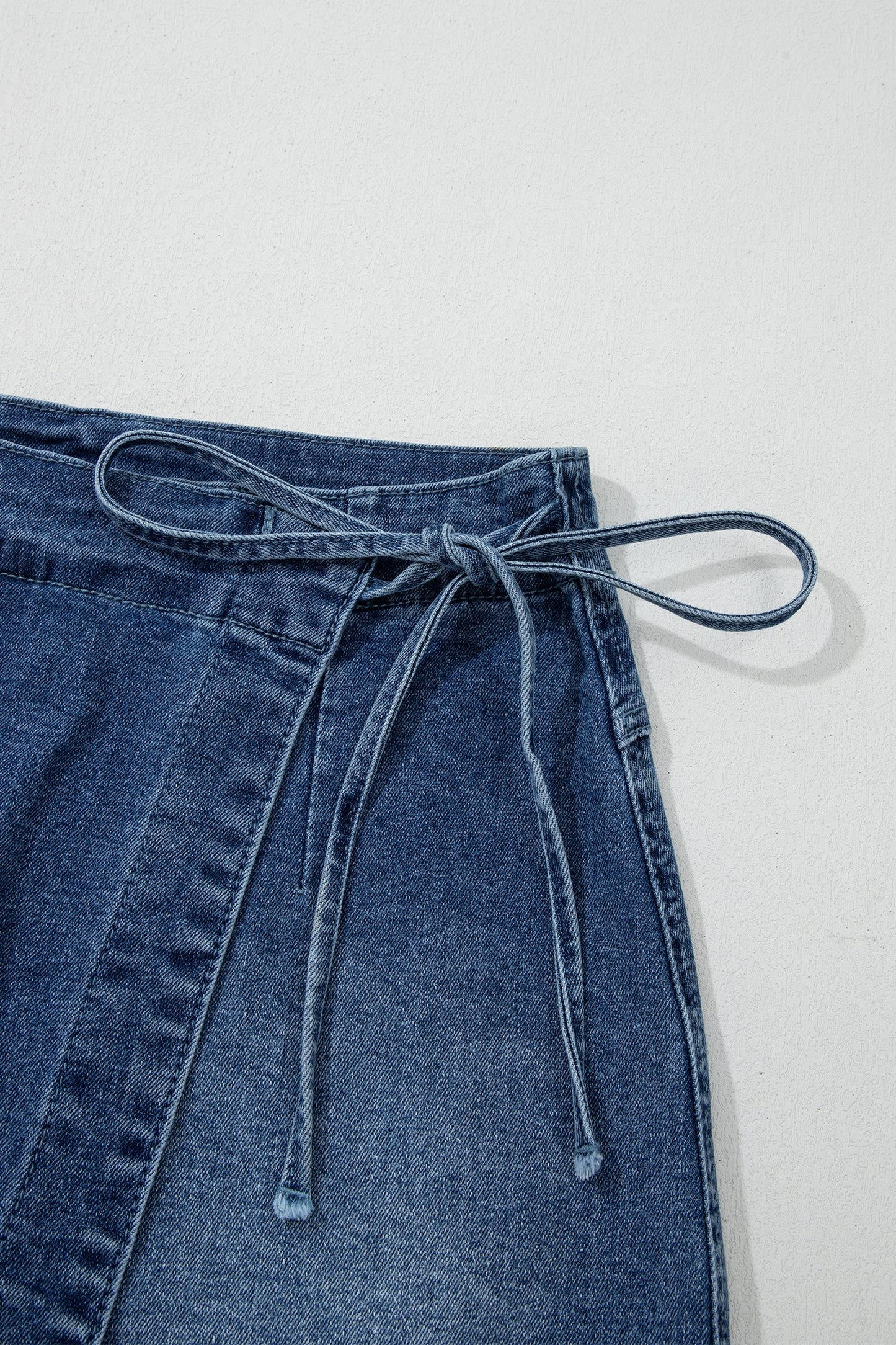 Wrapped Tie Waist Denim Skort