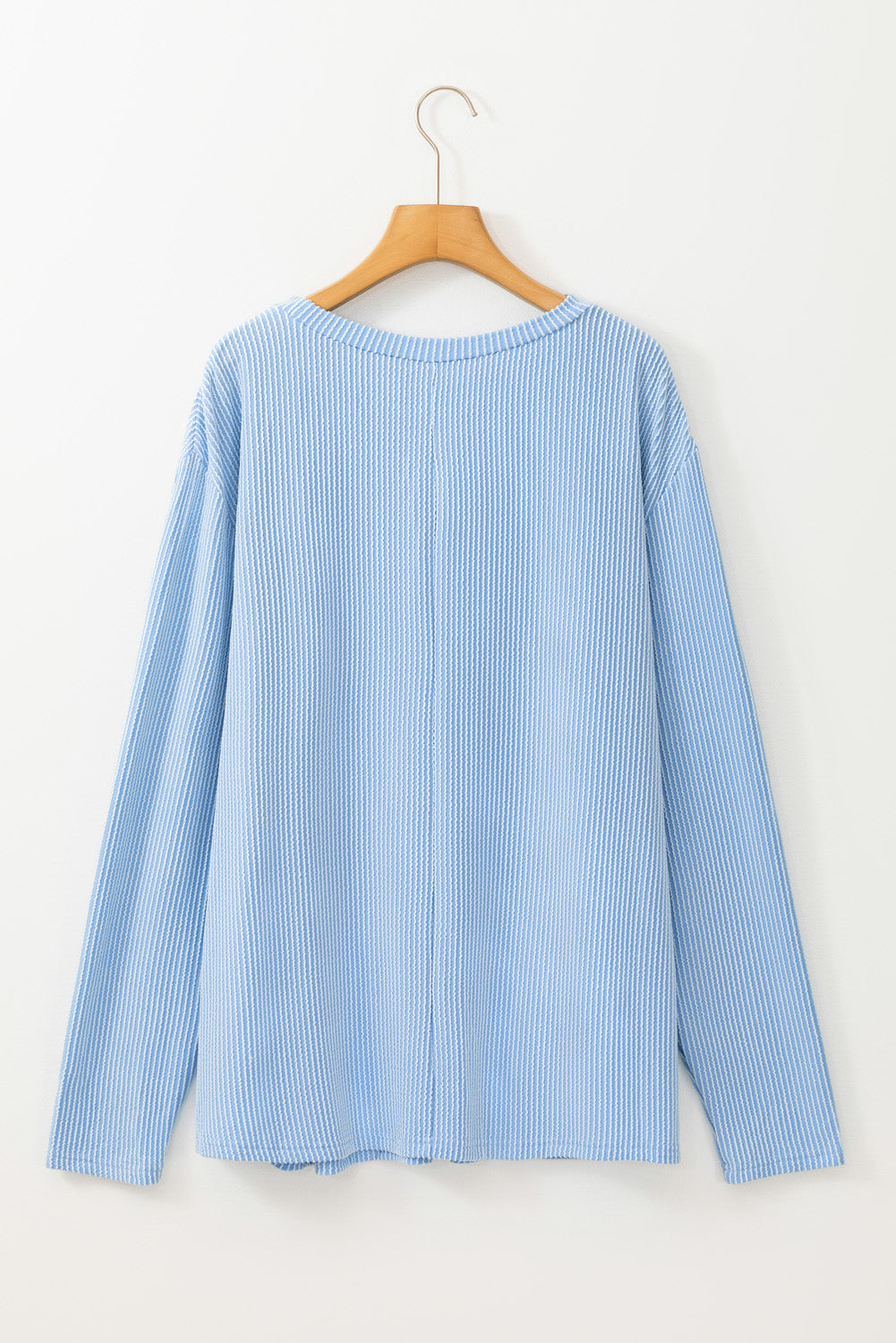 Ribbed Textured Long Sleeve T Shirt