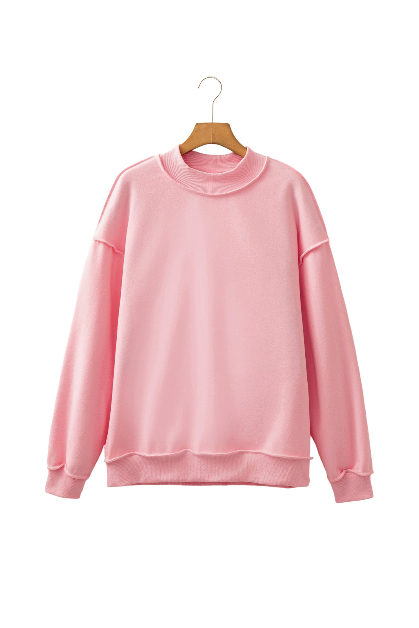 Tillandsia Purple Oversize Drop Shoulder Reversible Mock Neck Sweatshirt