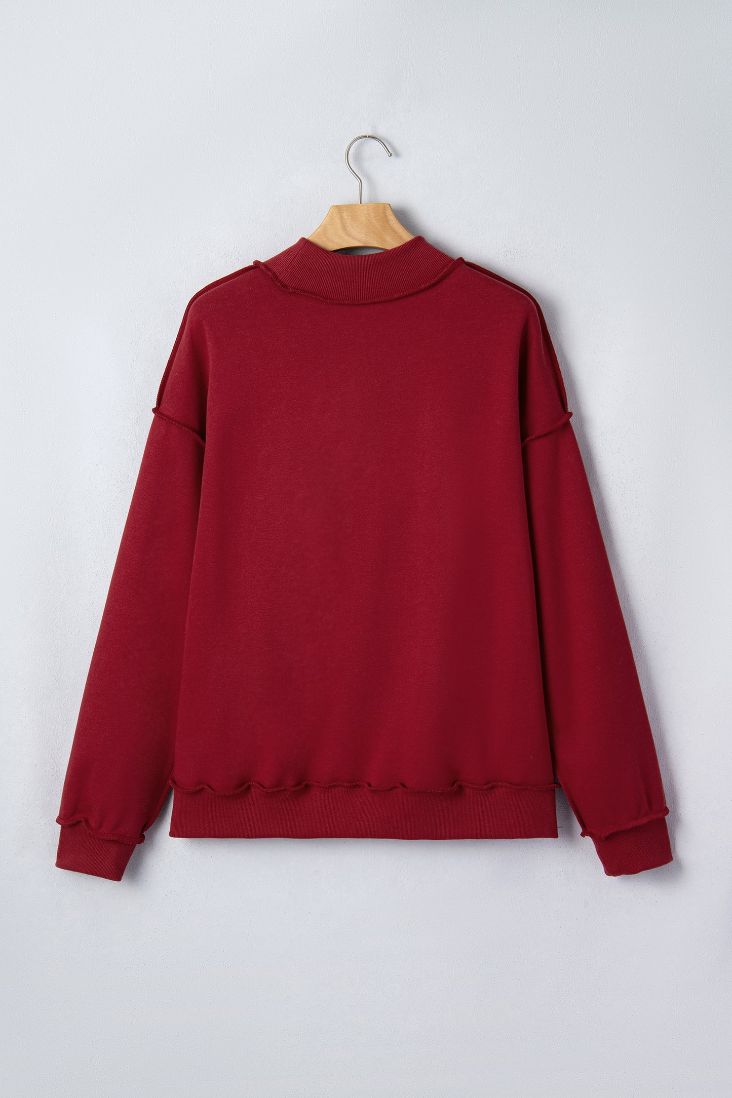 Tillandsia Purple Oversize Drop Shoulder Reversible Mock Neck Sweatshirt