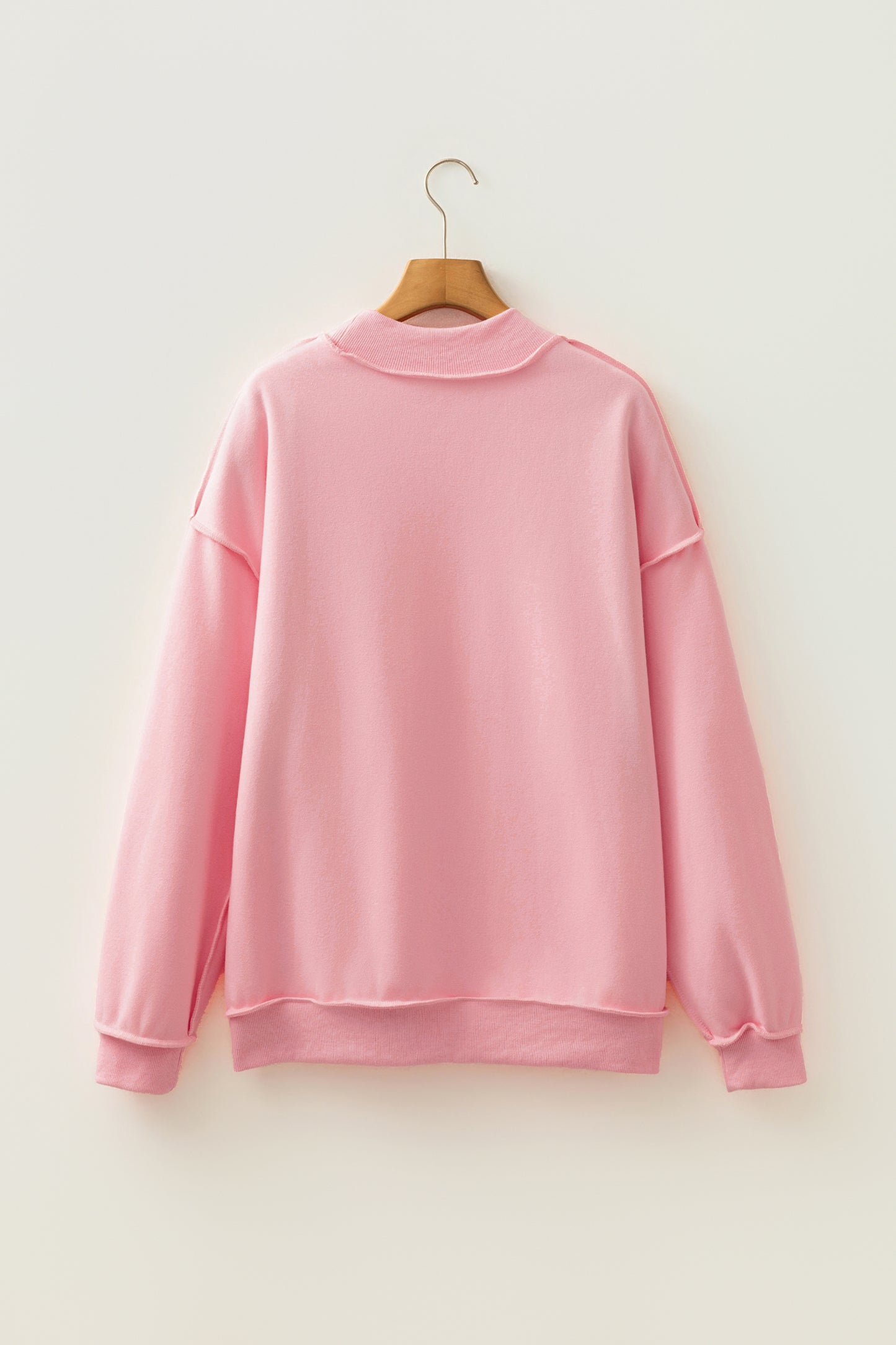 Tillandsia Purple Oversize Drop Shoulder Reversible Mock Neck Sweatshirt