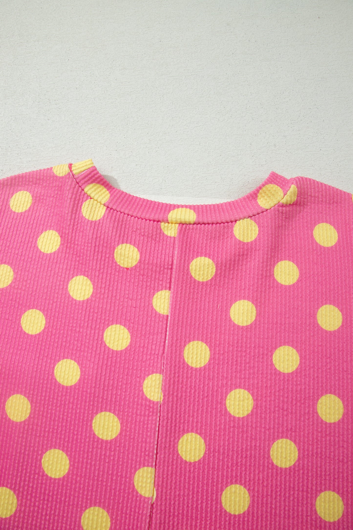 Ribbed Polka Dot Print Tee