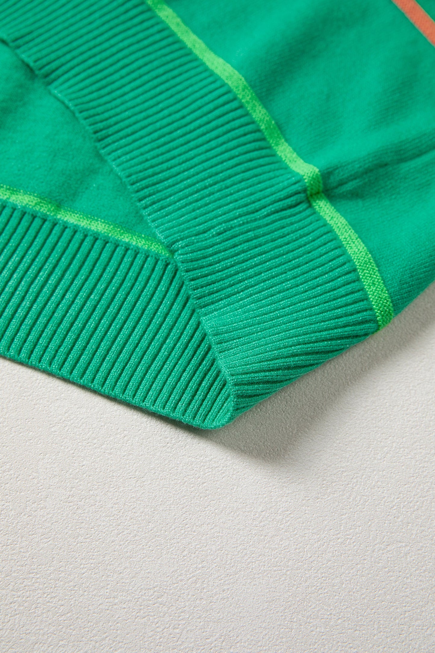 Green Stripe Round Neck Knitted Sweater Tank