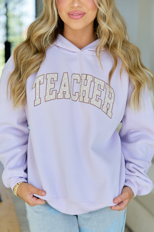 Teacher Polka Dot Purple Graphic Hoodie
