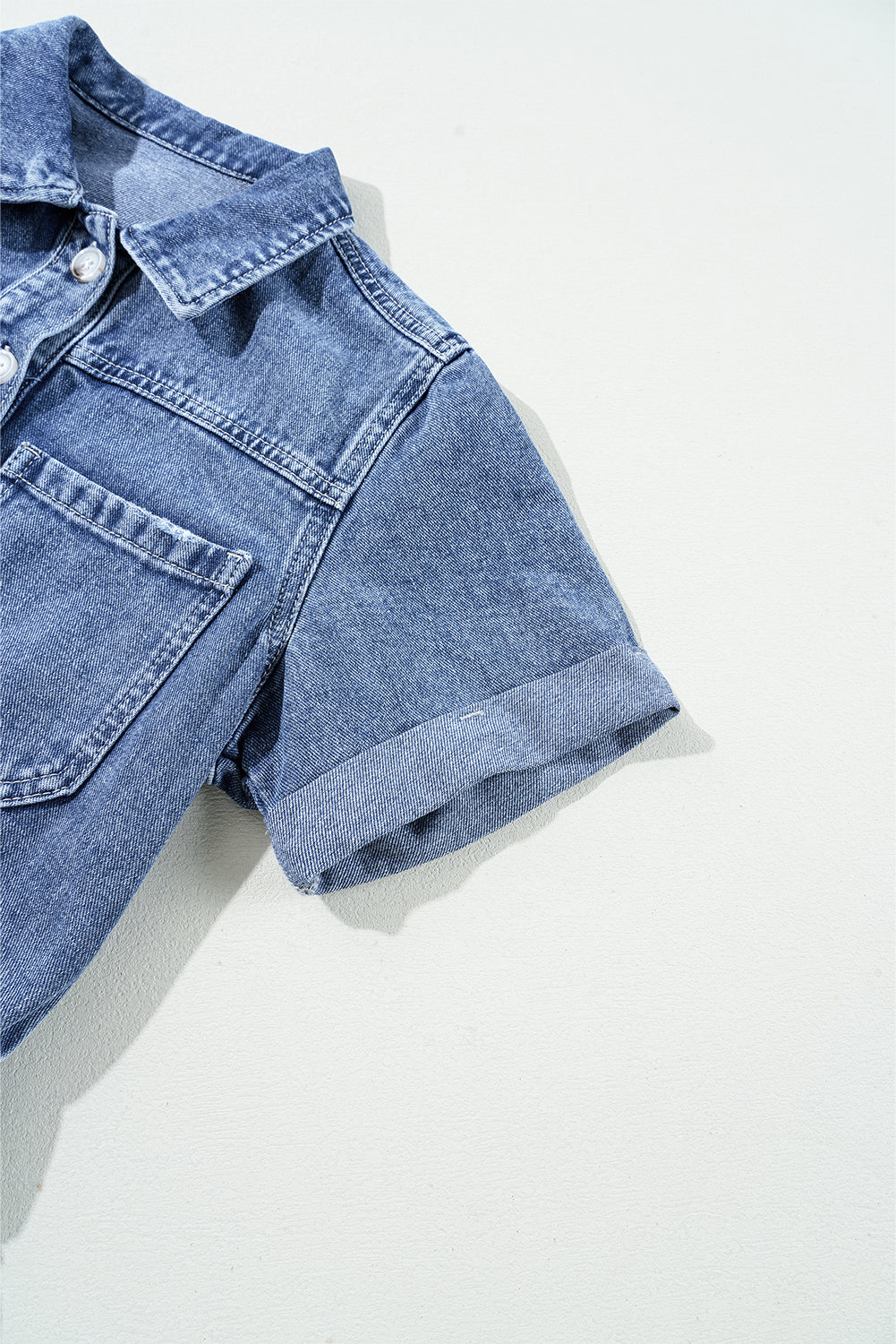 Denim Short Sleeve Romper