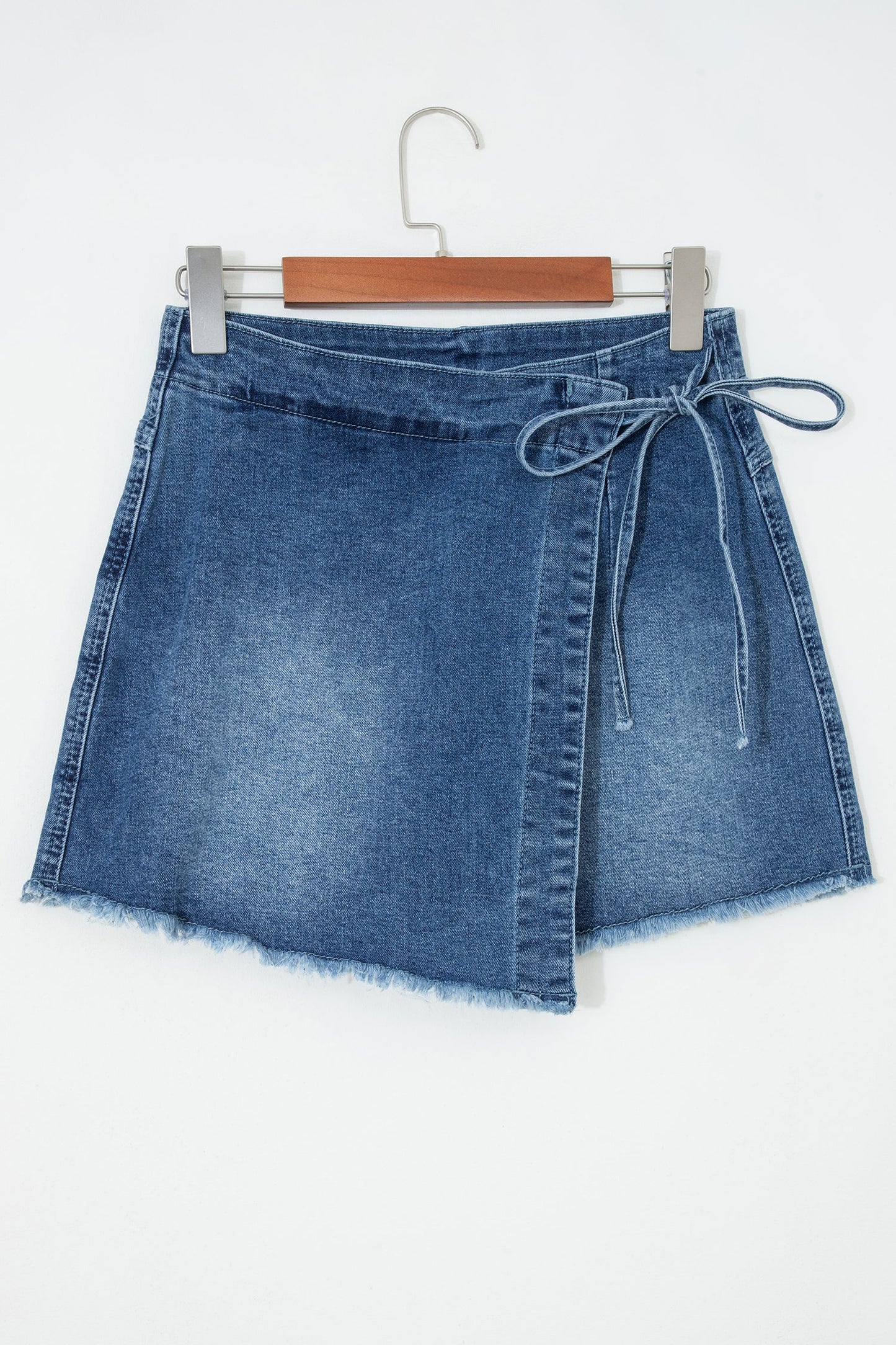 Wrapped Tie Waist Denim Skort