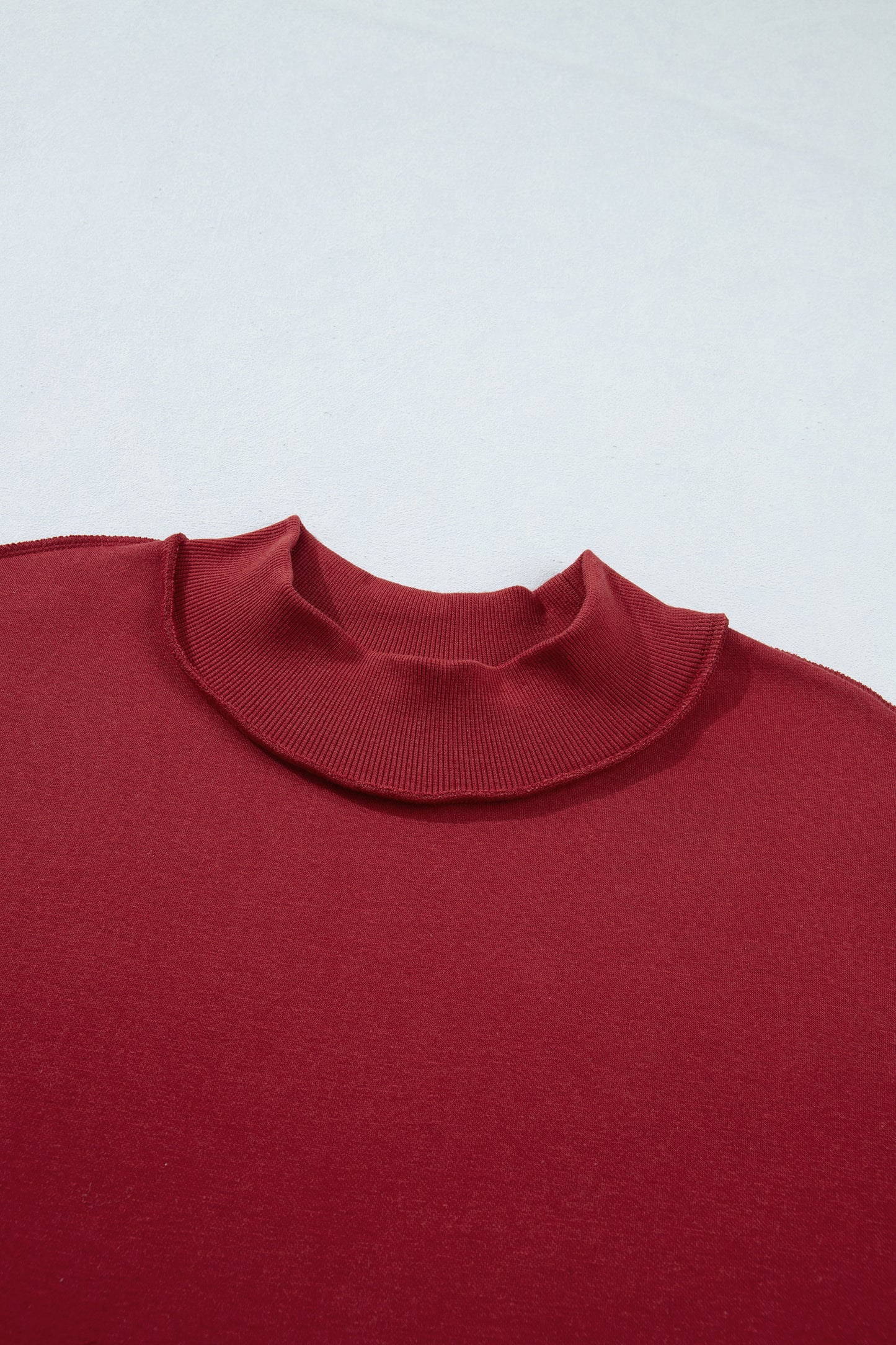 Tillandsia Purple Oversize Drop Shoulder Reversible Mock Neck Sweatshirt