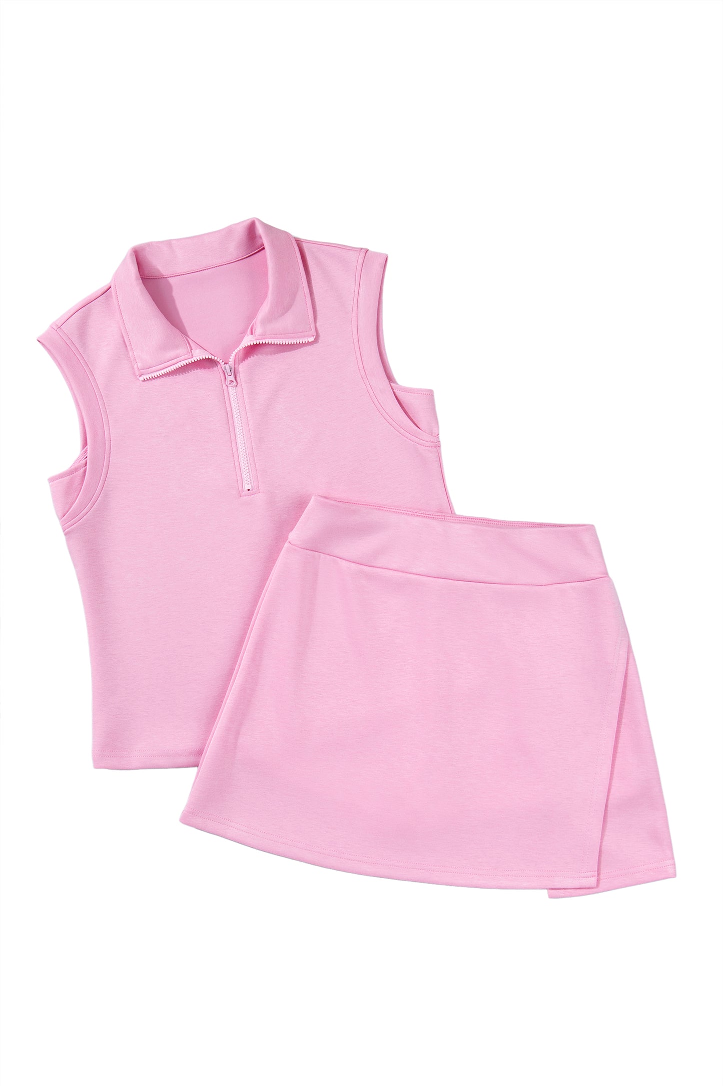 Sleeveless Zipped Tank & Skort Set