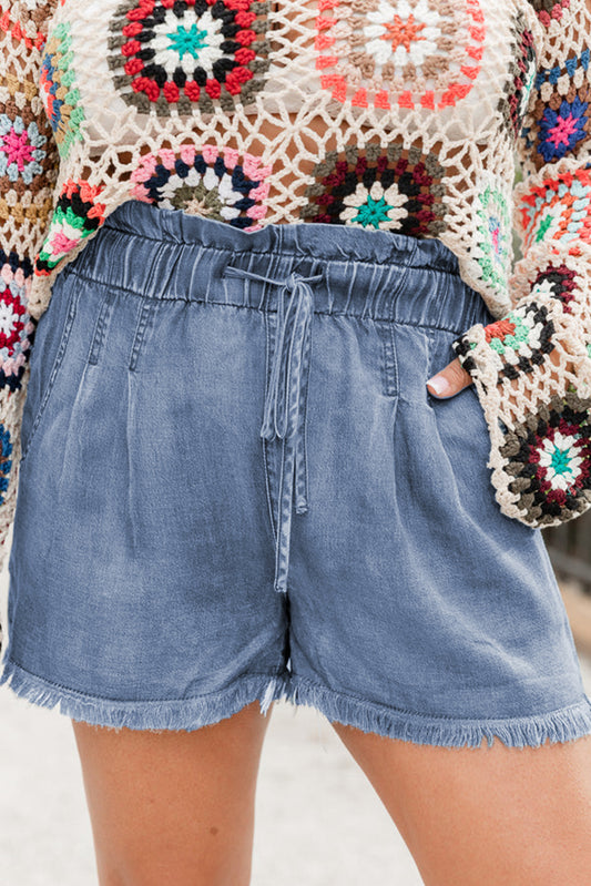Raw Hem Denim Shorts