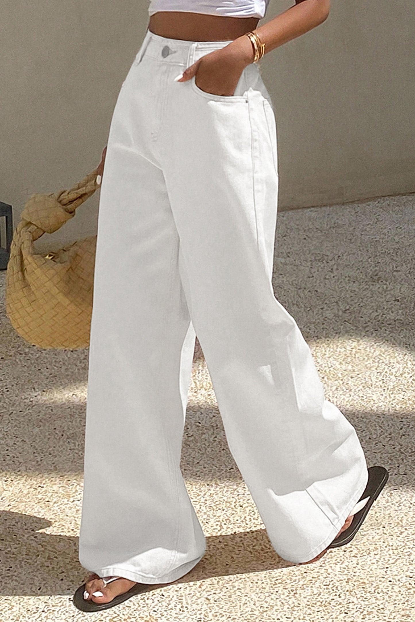 White Loose Casual Jeans