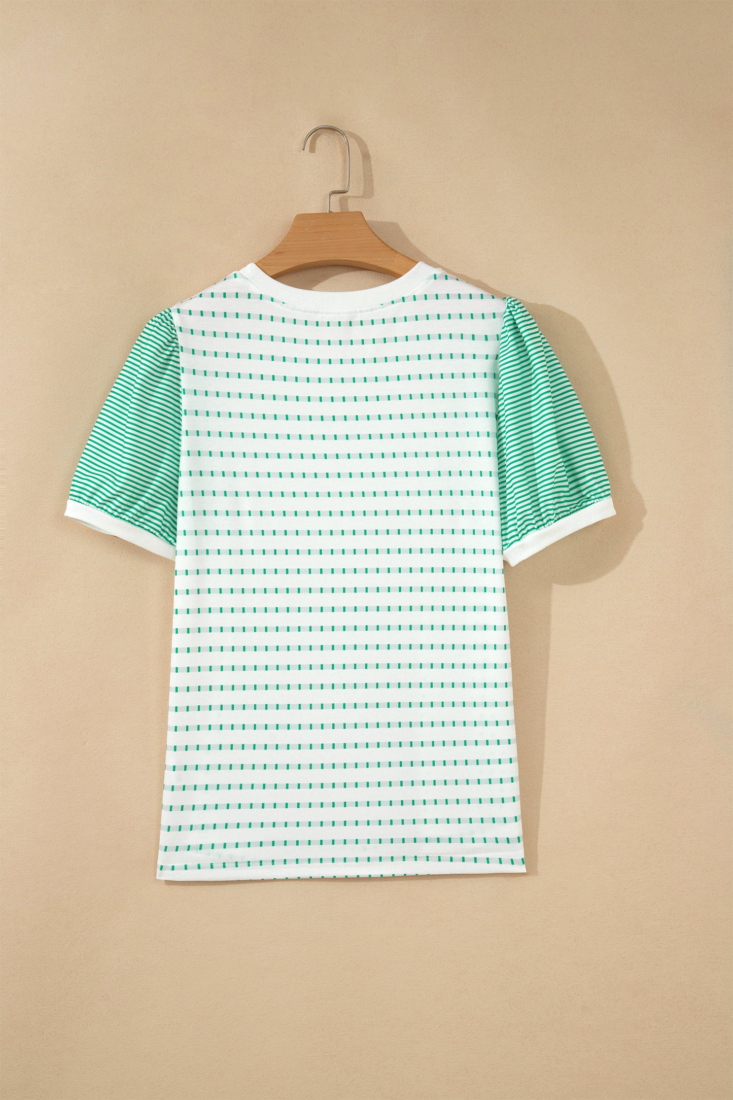 Striped Short Puff Sleeve Top