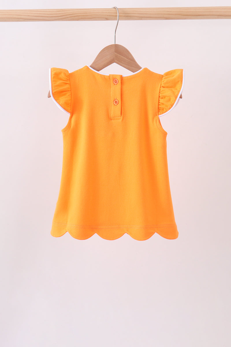 flutter sleeve scalloped top