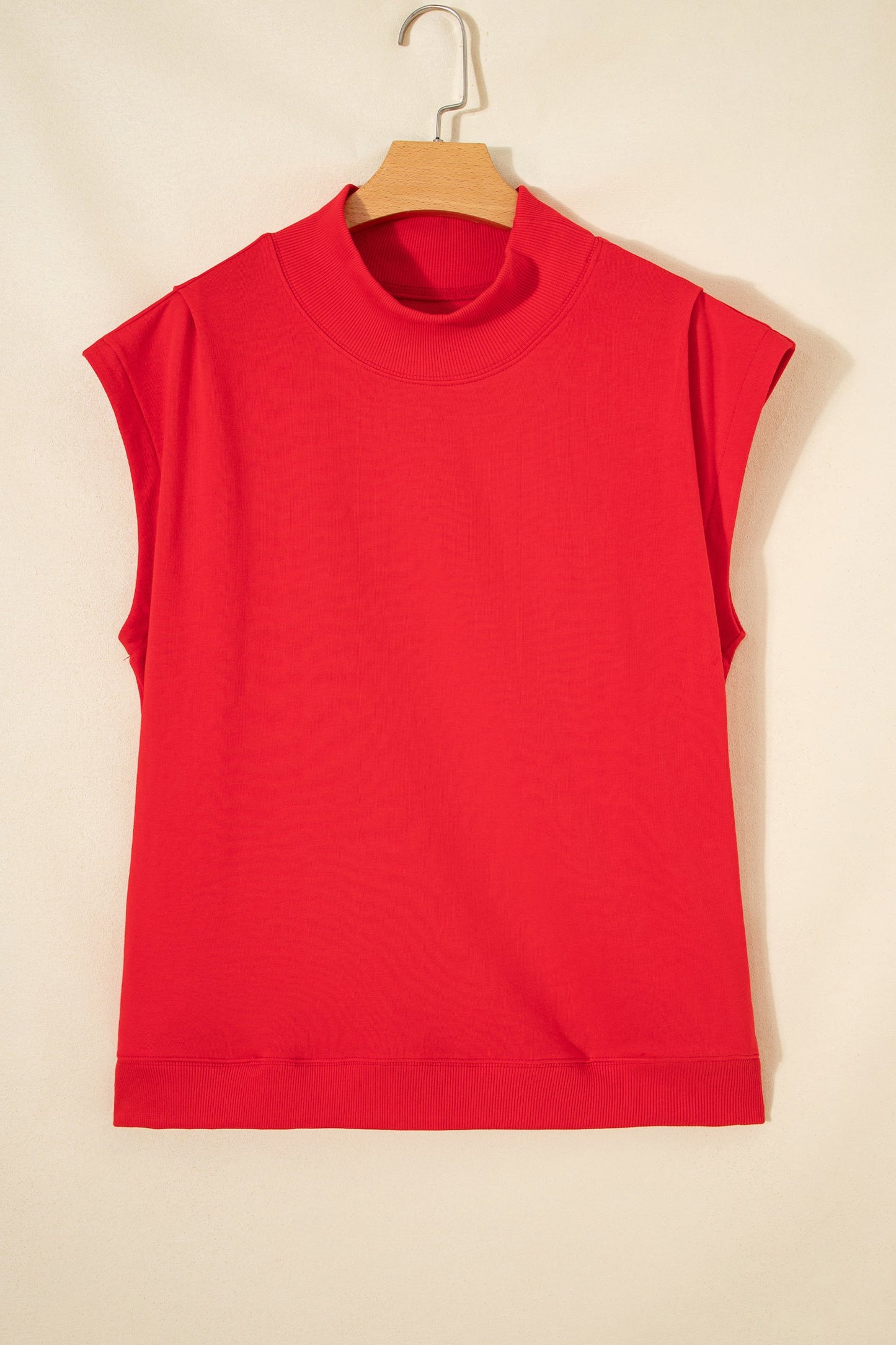 High Neck Cap Sleeve Loose Top