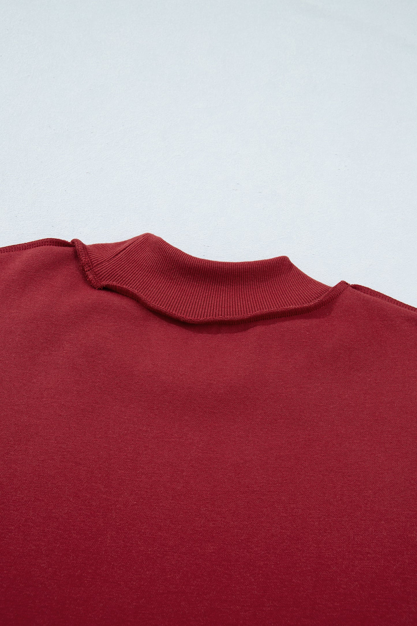 Tillandsia Purple Oversize Drop Shoulder Reversible Mock Neck Sweatshirt